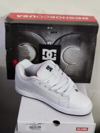 Tenis DC Court Graffik Blanco Azul Blanco (1) Tenis DC Court Graffik Blanco Azul Blanco