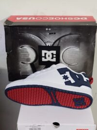 Tenis DC Court Graffik Blanco Azul Blanco (3) Tenis DC Court Graffik Blanco Azul Blanco